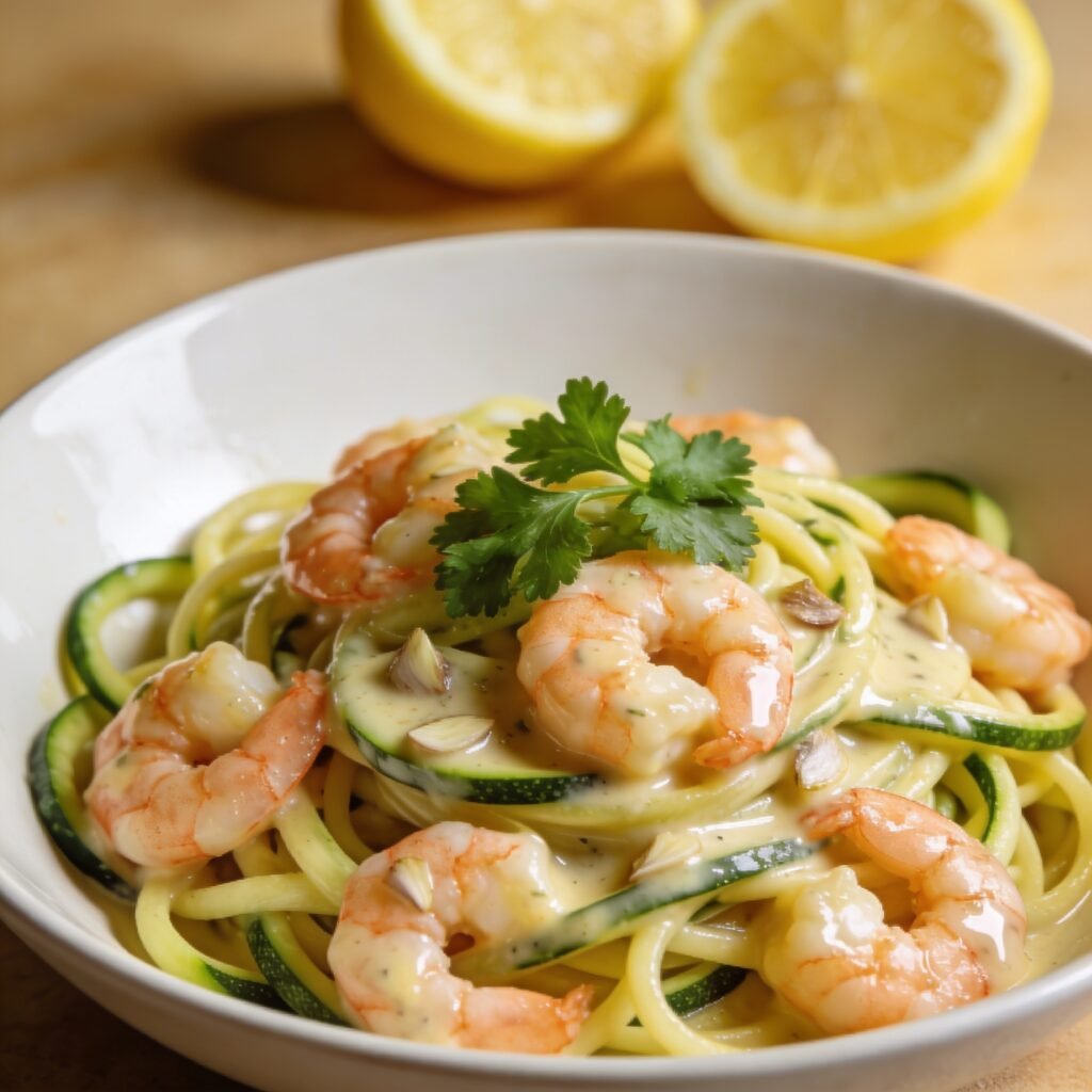 8. Zucchini Noodle Shrimp Scampi